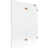 Mexen Lunar Duschabtrennung 2-flügelig rechts 130 x 150 cm, transparent, gebürstetes Kupfer - 897-130-100-65-00-P