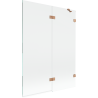 Mexen Lunar paroi de baignoire à 2 volets droite 130 x 150 cm, transparent, cuivre brossé - 897-130-100-65-00-P