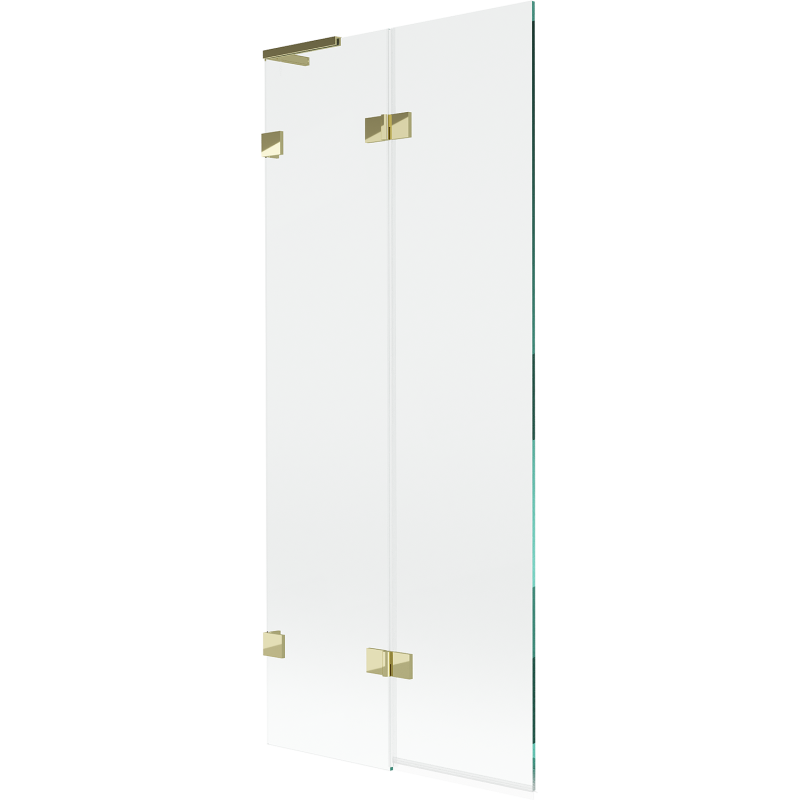 Mexen Lunar L 2-paneļu dušas aizslietnis, kreisais 80 x 150 cm, caurspīdīgs, zelta - 897L-080-100-50-00-L