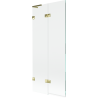 Mexen Lunar L parawan nawannowy 2-skrzydłowy lewy 80 x 150 cm, transparent, złoty - 897L-080-100-50-00-L