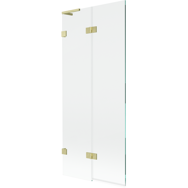 Mexen Lunar L parawan nawannowy 2-skrzydłowy lewy 80 x 150 cm, transparent, złoty szczotkowany - 897L-080-100-55-00-L
