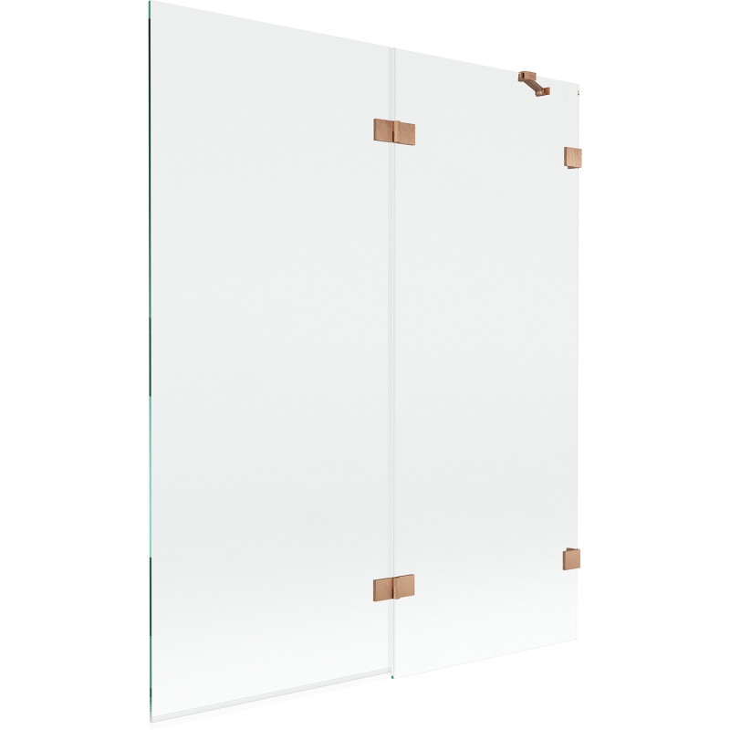 Mexen Lunar vanniparavan kahe tiivaga parempoolne 140 x 150 cm, läbipaistev, harjatud vask - 897-140-100-65-00-P