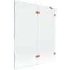 Mexen Lunar vanniparavan kahe tiivaga parempoolne 140 x 150 cm, läbipaistev, harjatud vask - 897-140-100-65-00-P