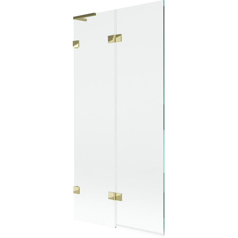 Mexen Lunar L parawan nawannowy 2-skrzydłowy lewy 90 x 150 cm, transparent, złoty - 897L-090-100-50-00-L