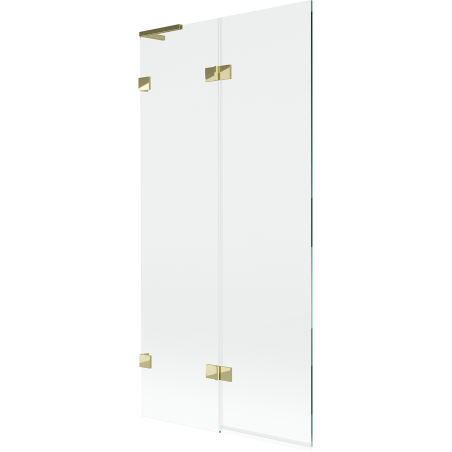 Mexen Lunar L parawan nawannowy 2-skrzydłowy lewy 90 x 150 cm, transparent, złoty - 897L-090-100-50-00-L