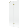 Mexen Lunar L paravan za kadu s dva krila lijevi 90 x 150 cm, proziran, zlatni - 897L-090-100-50-00-L
