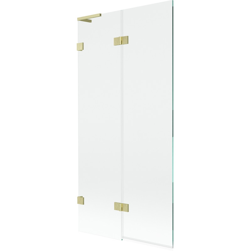 Mexen Lunar L vannipiire 2-tiivaline vasak 90 x 150 cm, läbipaistev, kuldne harjatud - 897L-090-100-55-00-L
