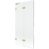 Mexen Lunar L paroi de baignoire 2 volets gauche 90 x 150 cm, transparent, doré brossé - 897L-090-100-55-00-L