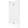 Mexen Lunar L vannipiire 2-tiivaline vasak 90 x 150 cm, läbipaistev, kuldne harjatud - 897L-090-100-55-00-L