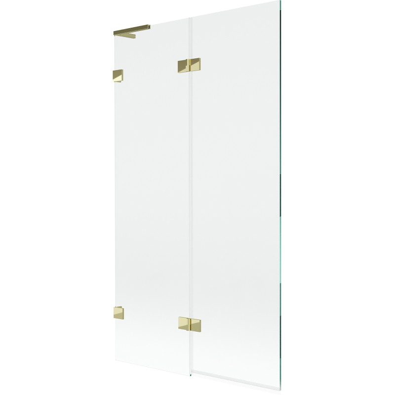 Mexen Lunar L 2-krilni lijevi paravan za kadu 100 x 150 cm, proziran, zlatni - 897L-100-100-50-00-L