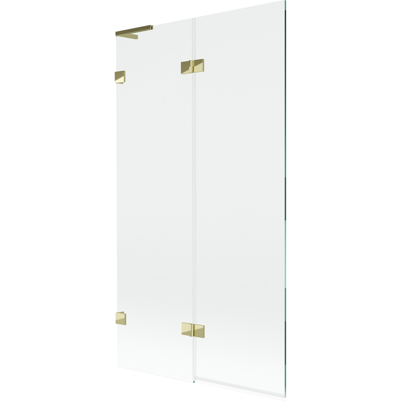 Mexen Lunar L 2-panel left bathtub screen 100 x 150 cm, transparent, gold - 897L-100-100-50-00-L