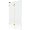 Mexen Lunar L Badewannen-Faltwand 2-flügelig links 100 x 150 cm, transparent, gold - 897L-100-100-50-00-L