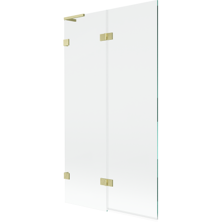Mexen Lunar L 2-wing left shower screen 100 x 150 cm, transparent, brushed gold - 897L-100-100-55-00-L