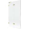 Mexen Lunar L Badewannenfaltwand 2-flügelig links 100 x 150 cm, transparent, gebürstetes Gold - 897L-100-100-55-00-L