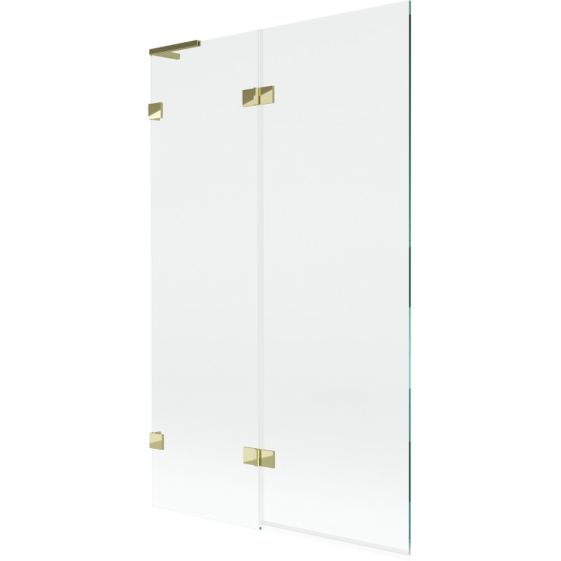 Mexen Lunar L paravan za kadu s dvostrukim zakrilcem lijevi 110 x 150 cm, proziran, zlatni - 897L-110-100-50-00-L
