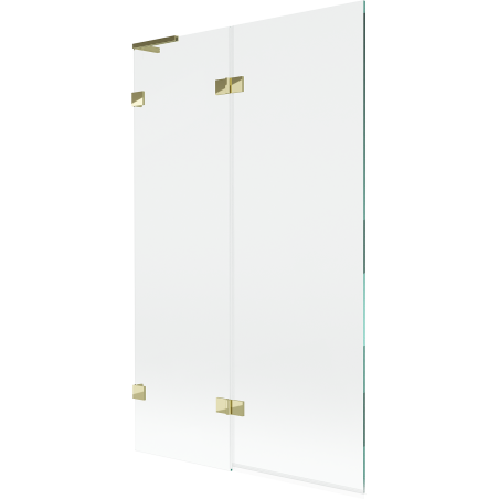 Mexen Lunar L paravan za kadu s dvostrukim zakrilcem lijevi 110 x 150 cm, proziran, zlatni - 897L-110-100-50-00-L