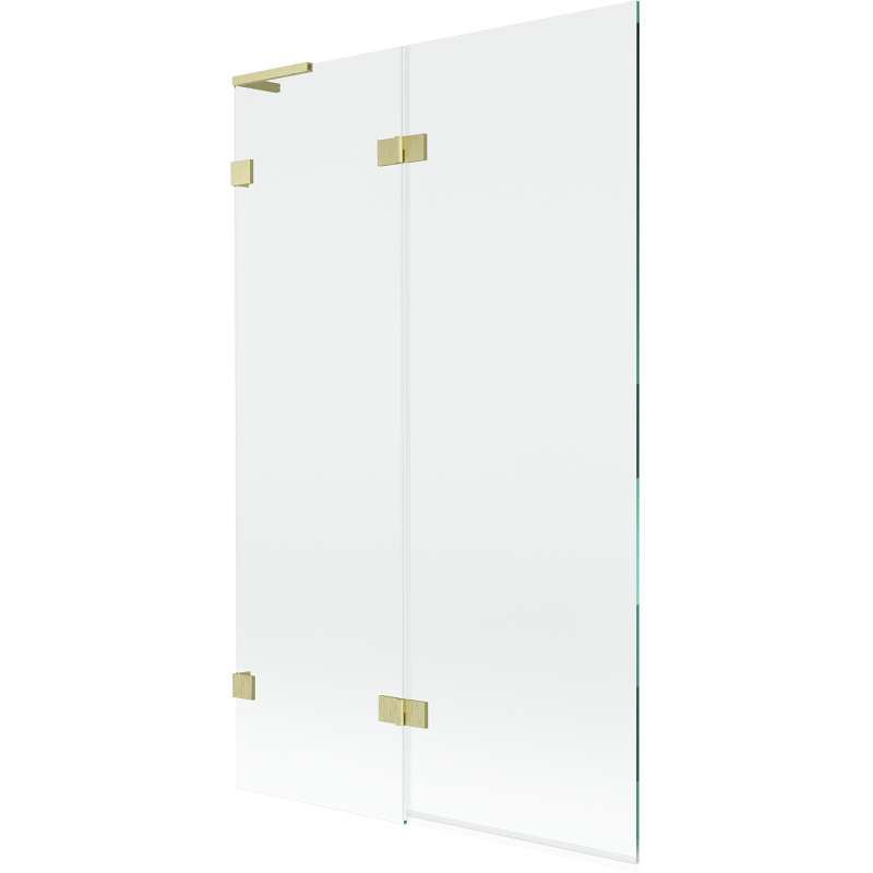 Mexen Lunar L Badewannenfaltwand 2-flügelig links 110 x 150 cm, transparent, gold gebürstet - 897L-110-100-55-00-L