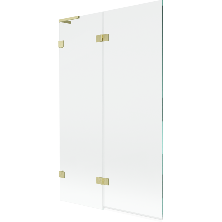Mexen Lunar L 2-panel left bath screen 110 x 150 cm, transparent, brushed gold - 897L-110-100-55-00-L