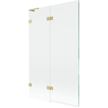 Mexen Lunar L Badewannenfaltwand 2-flügelig links 110 x 150 cm, transparent, gold gebürstet - 897L-110-100-55-00-L
