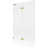 Mexen Lunar L 2-panel left bath screen 110 x 150 cm, transparent, brushed gold - 897L-110-100-55-00-L