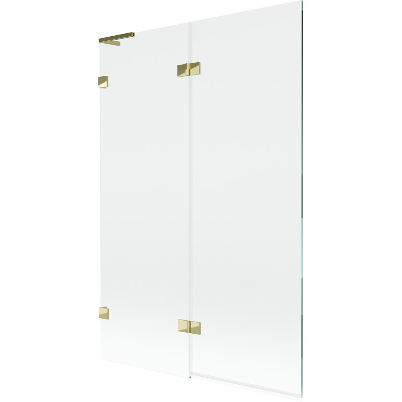 Mexen Lunar L vanni paravan, 2-tiivaline, vasak pool, 120 x 150 cm, läbipaistev, kuldne - 897L-120-100-50-00-L