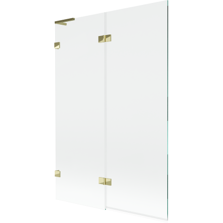 Mexen Lunar L Duschabtrennung 2-flügelig links 120 x 150 cm, transparent, gold - 897L-120-100-50-00-L