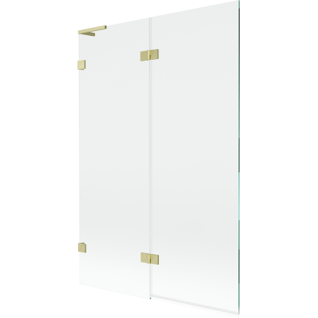 Mexen Lunar L Badewannenfaltwand 2-flügelig links 120 x 150 cm, transparent, gebürstet gold - 897L-120-100-55-00-L