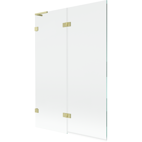 Mexen Lunar L paravan za kadu s dva krila lijevi 120 x 150 cm, proziran, zlatno brušeni - 897L-120-100-55-00-L