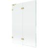 Mexen Lunar L paravan za kadu s dva krila lijevi 120 x 150 cm, proziran, zlatno brušeni - 897L-120-100-55-00-L
