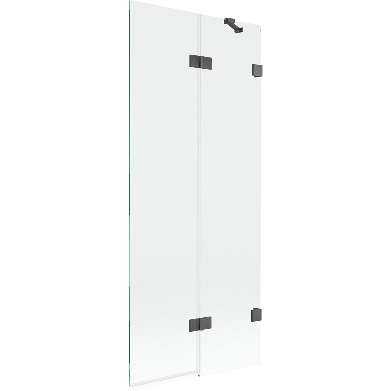 Mexen Lunar 2-wing shower screen right 80 x 150 cm, transparent, brushed gun gray - 897-080-100-66-00-P