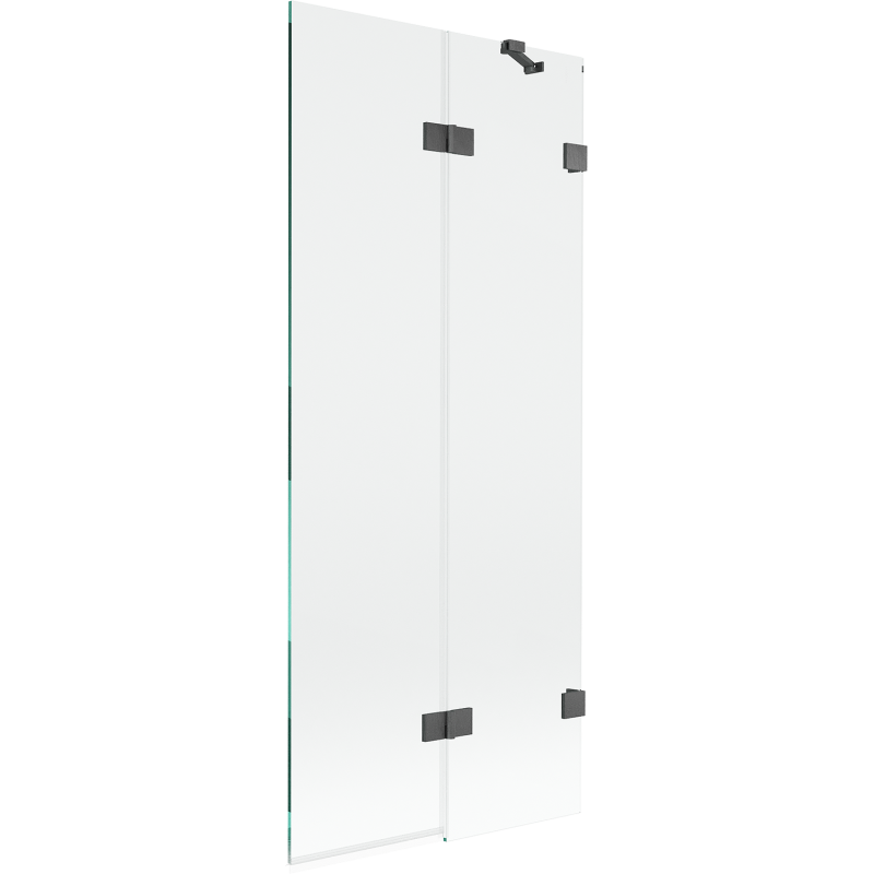 Mexen Lunar duschskärm tvådelad höger 80 x 150 cm, transparent, gun gray borstad - 897-080-100-66-00-P