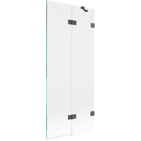 Mexen Lunar 2-wing shower screen right 80 x 150 cm, transparent, brushed gun gray - 897-080-100-66-00-P