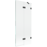 Mexen Lunar Wannenfaltwand 2-flügelig rechts 80 x 150 cm, transparent, gun gray gebürstet - 897-080-100-66-00-P