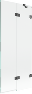Mexen Lunar dvojno krilni tuš zaves desni 80 x 150 cm, prozoren, ščetkan pištolsko siv - 897-080-100-66-00-P