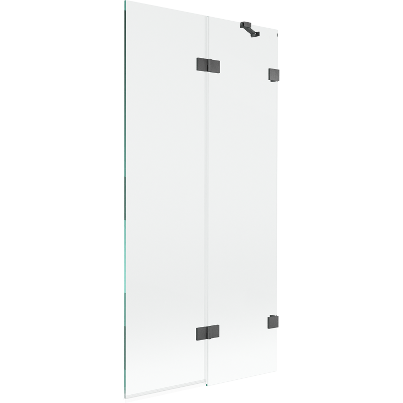 Mexen Lunar mampara de baño de 2 hojas derecha 90 x 150 cm, transparente, gris metálico cepillado - 897-090-100-66-00-P