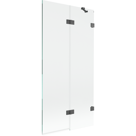 Mexen Lunar 2-winged shower screen right 90 x 150 cm, transparent, brushed gun gray - 897-090-100-66-00-P