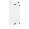Mexen Lunar Duschwand 2-flügelig rechts 90 x 150 cm, transparent, gun gray gebürstet - 897-090-100-66-00-P