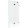 Paroi de baignoire à 2 volets Mexen Lunar, droit, 90 x 150 cm, transparent, gris canon brossé - 897-090-100-66-00-P