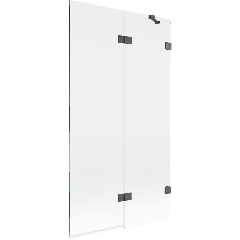 Mexen Lunar 2-krilni zaslon za tuš desni 100 x 150 cm, proziran, brušeni sivi (gun gray) - 897-100-100-66-00-P