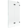 Mexen Lunar badwand 2-delig vouwbaar rechts 100 x 150 cm, transparant, geborsteld kanon grijs - 897-100-100-66-00-P
