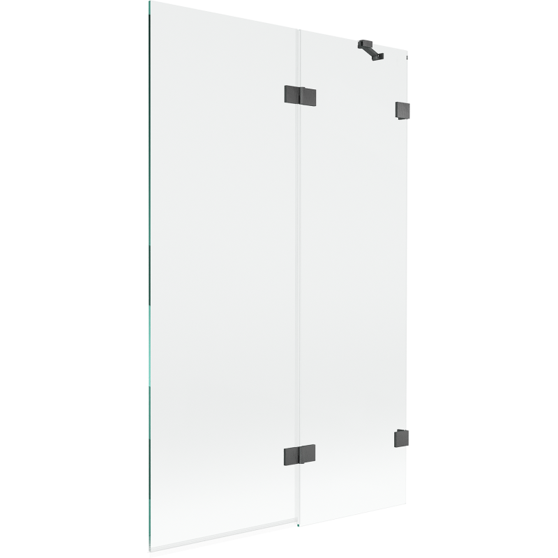 Mexen Lunar badscherm 2-delig rechts 110 x 150 cm, transparant, geborsteld grijs - 897-110-100-66-00-P