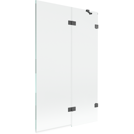 Mexen Lunar badscherm 2-delig rechts 110 x 150 cm, transparant, geborsteld grijs - 897-110-100-66-00-P