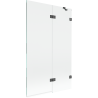 Mexen Lunar Duschabtrennung 2-flügelig rechts 110 x 150 cm, transparent, gebürstet gun gray - 897-110-100-66-00-P
