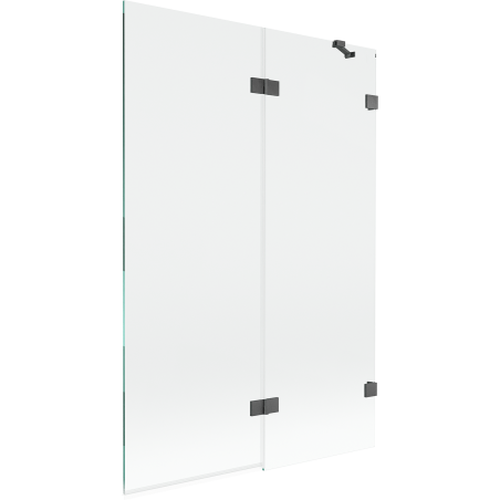Mexen Lunar paravan za kadu dvokrilni desni 120 x 150 cm, proziran, brušeni tamnosivi - 897-120-100-66-00-P