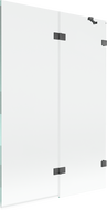Mexen Lunar Duschabtrennung 2-flügelig rechts 120 x 150 cm, transparent, gebürstetes Gun Grey - 897-120-100-66-00-P