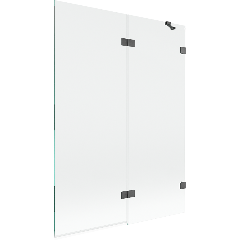 Mexen Lunar Duschabtrennung 2-flügelig rechts 130 x 150 cm, transparent, gebürstetes Gun Grau - 897-130-100-66-00-P