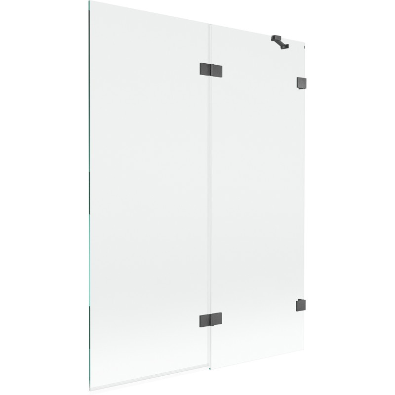 Mexen Lunar dvodijelna desna stijenka za tuš 130 x 150 cm, prozirna, četkano siva puška - 897-130-100-66-00-P