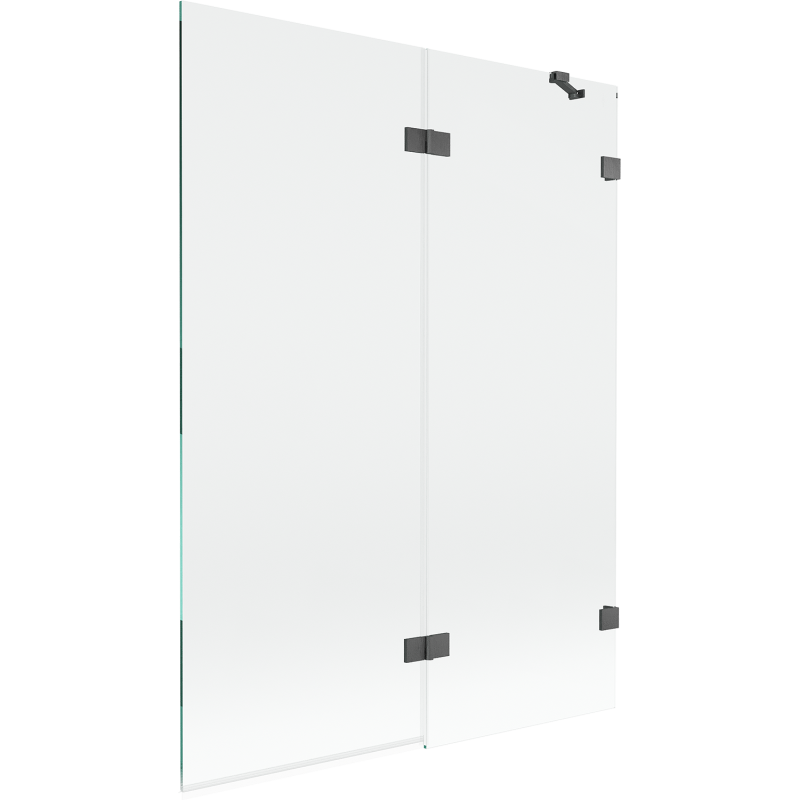 Mexen Lunar paroi de baignoire à 2 volets droite 130 x 150 cm, transparent, gris canon brossé - 897-130-100-66-00-P