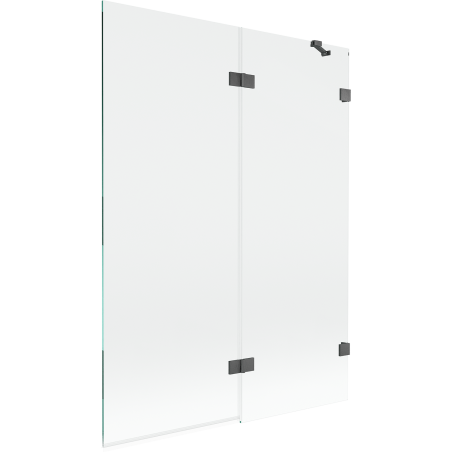 Mexen Lunar Duschabtrennung 2-flügelig rechts 130 x 150 cm, transparent, gebürstetes Gun Grau - 897-130-100-66-00-P