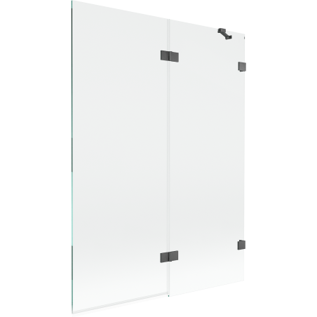 Mexen Lunar paroi de baignoire à 2 volets droite 130 x 150 cm, transparent, gris canon brossé - 897-130-100-66-00-P
